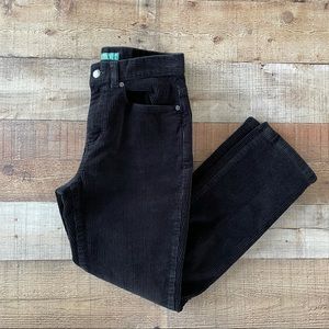 Lauren Jeans Co Corduroy Classic Straight Leg Black Pants Petite Size 2
